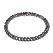 MANO|J Bracciale in titanio, diamanti black e oro rosso GROUBRTBSN
